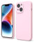 oakxco for iPhone 14 Phone Case Liquid Silicone, Cute Thin Slim Soft Rubber TPU Plain Smooth Gel Cover for Women Girl, Matte Solid Protective & Shockproof, Rose Light Pink
