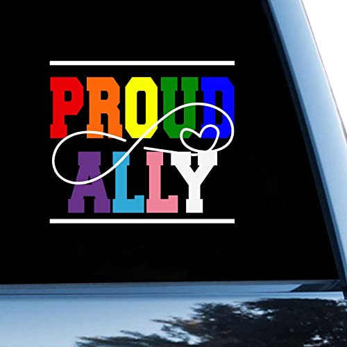 Gay Pride LGBT Equality Lesbisches Auto-Aufkleber Fensteraufkleber Proud Ally Rainbow Pride Vinyl-Aufkleber für Autos, LKWs, Pansexuell, LGBTQ Autoaufkleber, 15,2 cm