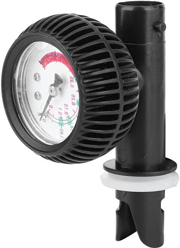 AMONIDA Manometer für Schlauchboote, Hochwertiges Manometer aus PVC und Silikagel, Verschleißfest, Langlebig, Schwarz für Ventile und Pumpenschläuche von Aufblasbaren Kajaks