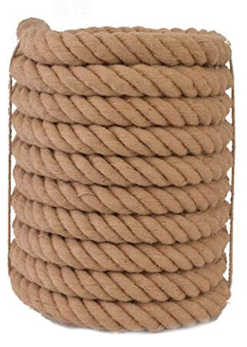LQSSA 50 M Natürliche Hanfseile 3 Stränge Verdreht, Handgefertigtes Hanfschnur 4-12 Mm/8Mm 50M