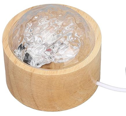Spacnana Wasserwellenlampe, Dynamisch Rotierende Fernbedienung, RGB, 16 Farben, Einstellbare Helligkeit, Nachtlicht, Original-Holzsockel, Ozeanwellenlicht für Wohnzimmer, Schlafzimmer