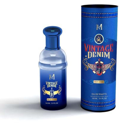 MONTAGE-Eau de Toilette Profumo Uomo VINTAGE DENIM FOR MEN Flacone da 100ML