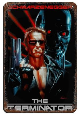 Terminator 2 klassisches Filmposter Blechschild Vintage Metall Pub Club Cafe Bar Zuhause Wandkunst Dekoration Poster Retro 20 x 30 cm