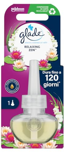 Glade Elektrische Flüssigkeit, Raumduft, Duft Relaxing Zen, bis zu 120 Tage Duft pro Nachfüllpackung, Packung mit 1 Nachfüllpackung zu 20 ml