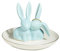 Lynagert Bunny Ring Holder Rabbit Ring Dish Ceramic Jewelry Holder Dish Trinket tray for Rings Earrings Necklace Organizer, Wedding Engagement Ring Holder (Blue)