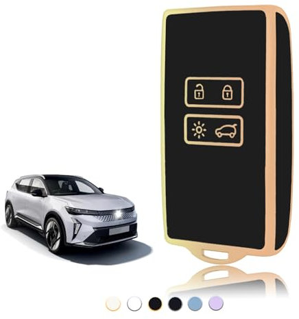 TOOMUME Coque Clé, Etui Cles Étui Clés Carte Adapté pour Renault Scenic 4 Megane Talisman Koleos Kadjar Clio Captur Espace Zoe Dacia Duster, Couvre Clef Cache Cle Voiture Telécommande - Smart Key