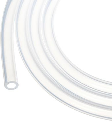 Rebower Tuyau en Silicone de 2M (7Pieds) 4,8mm DI 8mm DE Transparent pour Pompes, Siphons, Drainage, Irrigation, Brassage, 3/16 x 5/16