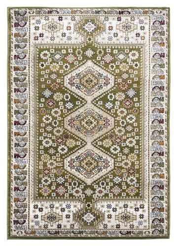 SrS Rugs® Impulse - Area Rug for Living Room, Bedroom, Hallway Runner Rug - Abstract Geometric Design - Provides Home with Comfort and Warmth (Katana Green, 120cm x 170cm)