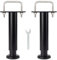 Pied de Lit Universel, Pieds pour Sommier à Lattes sans Perçage, Hauteur Réglable 25-42cm, U Largeur Interne 68mm, Design: Metallique Noir, Rond ø 3.8cm, pour le Cadre Central sans Trou, Lot de 2