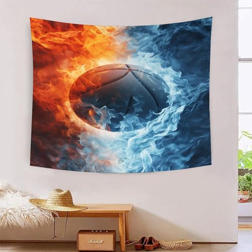 ChengzeTCo 3D Tapestry, Polyestermaterial,Basketball Kunstteppiche, TV Hintergrund Wanddecke Party Hintergrund Home Decor,130cmx150cm, Für Wohnzimmer Schlafzimmer Schlafsaal