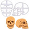 BAKERLOGY Sat von 2 Menschlicher Schädel Ausstechformen - Halloween Ausstecher, Detailliertes Keksausstecher, Ideal für Fondant, Keksteig, Ton