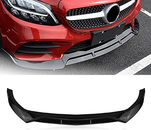 Per Benz Classe C W205 2019-2020 spoiler paraurti anteriore splitter nero lucido