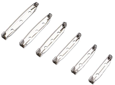 100 Stück Broschennadeln, sicherer Verschluss auf der Rückseite, silberfarbene Abzeichen-Pin-Rückseite, Broschen-Verschluss, Schmuckherstellung, Basteln (25 mm)