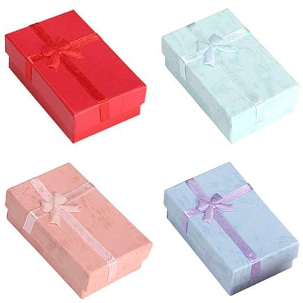 YSJCHEBS Scatola Porta Collane Quadrata Da 4 Pezzi, Scatola Regalo Per Collana, Scatola Regalo Semplice, Accessori Per Imballaggio Di Gioielli, Accessori Per Gioielli