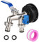 DMJJSD IBC Robinet de réservoir d'eau 1000 l - 1/2 - Avec rallonge de bec S60 x 6 - Filetage grossier - Adaptateur de raccordement pour réservoir d'eau (bleu)