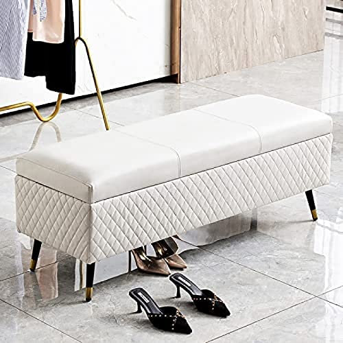 Moderne Polsterbank aus Leder mit verdecktem Stauraum - Premium Schlafsofa für den Eingang