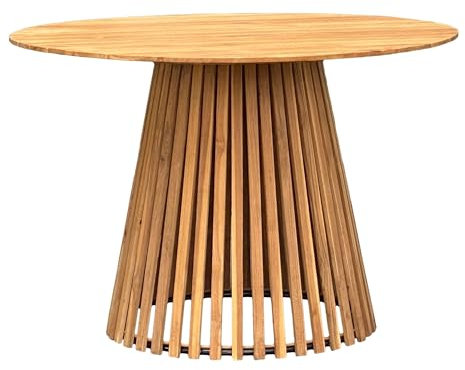 Gartentisch >Nashville< Outdoor-Esstisch aus massivem Teakholz, runder Gartentisch Ø130 cm, wetterfest, stabil & langlebig, perfekt für Garten & Terrasse, zeitloses Design, ideal für 4-6 Personen