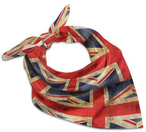 SMAZDFXX Bandana vintage con bandiera inglese per donna, sciarpa quadrata colorata, leggera, per borse e borsette.