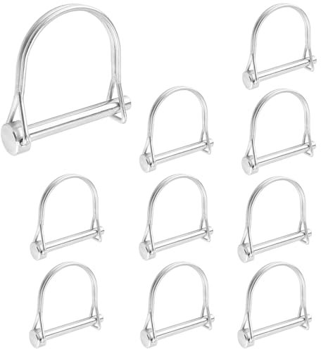 Lot de 10 goupilles pliantes pour tuyau, goupilles d'embrayage, 6 x 70 mm, rectangulaires, avec goupille de sécurité, pour remorque de ferme, jardin