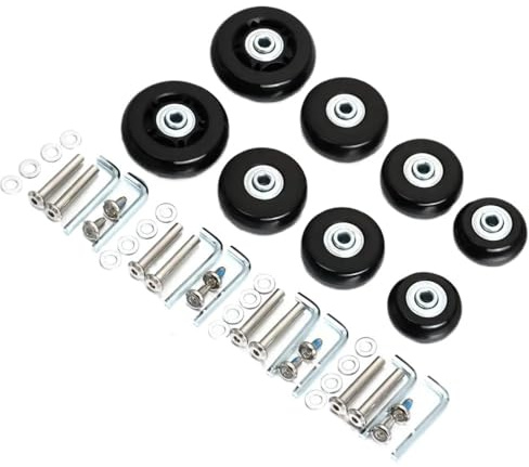Crepundia Ersatzräder für Koffer,360° Rollen 2X Ersatz Reise Gepäck Koffer Räder Achsen Reparatur Kit Dia.40mm/50mm/60mm(2pcs-60mm18mm)
