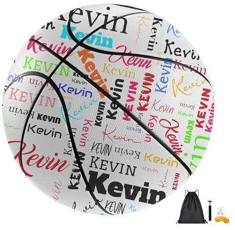 WERWAES Personalisierter Basketball mit Name & Foto – Größe 7 (29,5) oder 5 (27,5) – Geschenk zum Geburtstag, Abschiedsfest oder für Teams