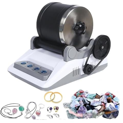 Rock Tumbler Steinpolierer mit 7-Tage-Timer, Abnehmbarer elektrischer Schleifer, Gem Polishing Kit für Anfänger