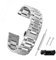 Beauty7 Unisex Edelstahl Uhrenarmband 21mm Silber mit Faltschließe Gerade Anstoß Länge VerstellbarVerkürzungswerkzeug Link Entferner 4 STK Federstege und Federstift WBL00026ST21a