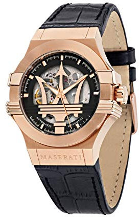 Maserati Orologio da uomo, Collezione POTENZA, in Acciaio, PVD Oro Rosa, Pelle naturale - R8821108039