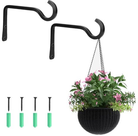 EEEKit Hanging Basket Bracket, Plant Hanger Hook Plant Bracket, Iron Wall Hook for Hanging Basket Bird Feeder Wind Chime Lantern