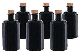 casavetro Tapón de Corcho Transparente Botellas de Vidrio vacías 500 ml - Tapas de Corcho Recargables Reutilizables - Apretado al Aire para endrinas Gin Aceite Vinagre Cerveza Vino Sidra(6 x 500 ml)