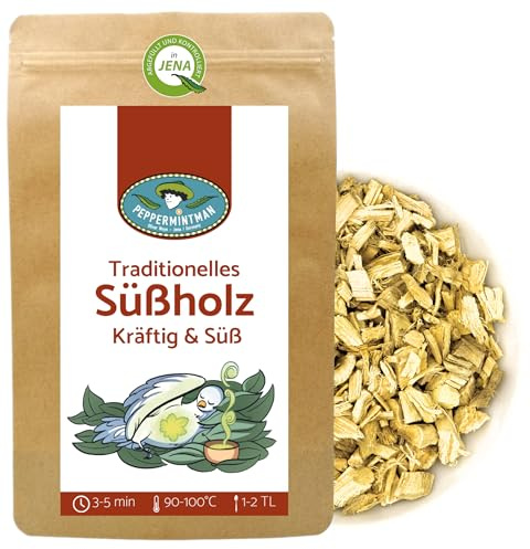 PEPPERMINTMAN – Süßholzwurzel (500g) - Getrocknet & Geschnitten - 100% Natürliche Süße - Ohne Zusatzstoffe - Süßholz Tee (Glycyrrhiza glabra) - Premium Qualität