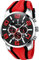 findtime Sport Uhr Herren Chronograph Militär Uhr Analog Quarz Silikon Armbanduhr für Männer Jungen Große Zahlen Datum Timer Herrenuhr Rot