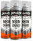 JENOLITE Peinture aérosol fluorescente, orange fluo | 3 x 400 ml | Peinture néon haute visibilité de qualité supérieure | Peinture multi-surfaces haute visibilité idéale pour les loisirs, les