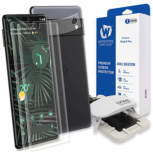 DOME GLASS [Sans bulle, sans glissement Whitestone Screen Protecteur pour Google Pixel 6Pro, Bouclier en verre trempé avec technologie de dispersion liquide Smart Phone Screen Guard - Deux packs