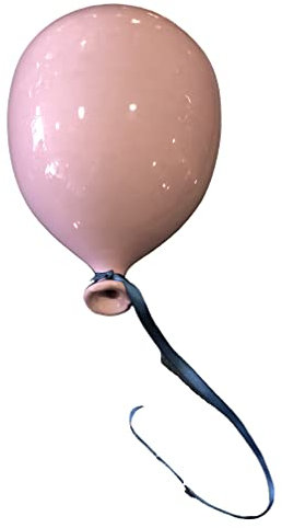 Palloncini da parete grandi 20 cm in ceramica fatti a mano da artigiani salentini e da parete (rosa)