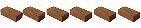 6X Novatool Terrarium Ziegel | 48 Liter | 650g 20x5,5x10 | feines Substrat Kokos Einstreu | Aquaristik | Kaninchen Mehrschweinchen Hamster Streu Cocos Humus Schildkröten-Erde Beet-Erde Für Reptilien