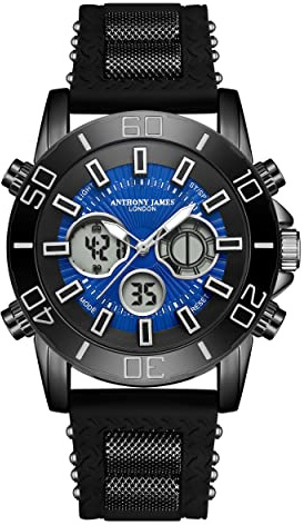 Anthony James Speedster Military Watches for Men Tactical Watches Men Army Digital Analogue Watch, 3M Water Resistant - Date, Stopwatch, Alarm Functionality, Military Survival Watch - 5 Years Warranty