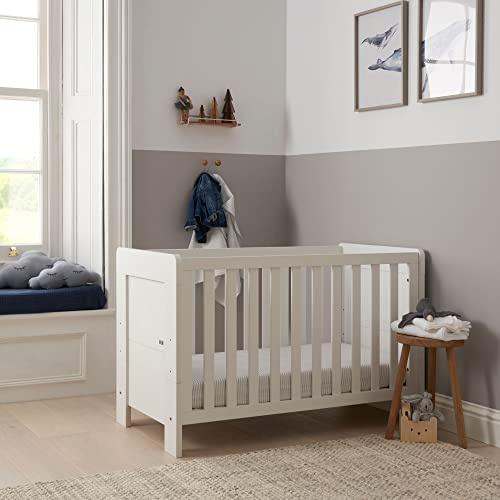 Tutti Bambini Alba 3-in-1 Convertible Cot Bed - White 120x60cm | Compact convertible cot bed with three modes: cot, toddler bed and day bed, suitable from birth to 4 years.