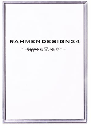 Rahmendesign24 Schattenfugenrahmen Oslo für Keilrahmenbilder und Leinwände 50x70 Silber (hochglanz) Schattenfuge