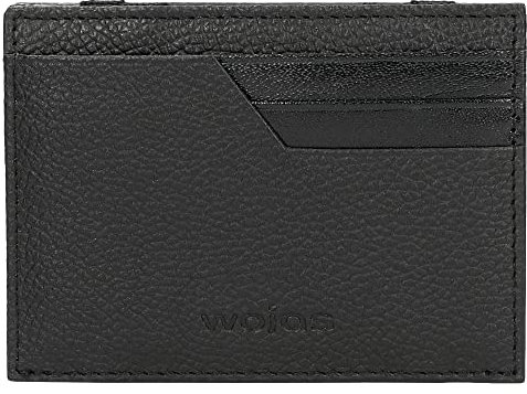 WOJAS - Herren Geldbörse I Aus Glattleder I Mit Gummizug I Praktische I Bequem I Viele Fächer I Praktische Größe I Logoprägung I 91029-51 - Schwarz