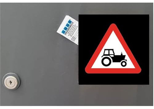 D5 Geocache Versteck Geocaching Warnhinweis Schild Magnetisch Vorsicht Traktor