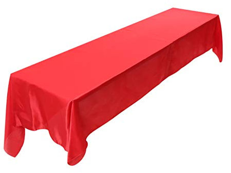 Tischdecke abwaschbar, Tischtuch, Tischdecken Rechteck, Tischdecke Lang, 145 X 320 cm rechteckige Tischdecke schmutzabweisend für Bankett, Hochzeit, Party, Dekoration(Rot)