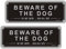 Beware Of The Dog Sign 3.5'' x 9.8'' Aluminum Do Not Enter Signs for Gates Dog Will Bite Sign Outdoor Gate Safety Sign Pack of 2
