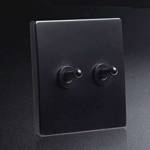 Interrupteur à levier rétro noir 86 type interrupteur à levier rétro interrupteur mural à levier en laiton noir de haute qualité 1-4gang simple et double commande interrupteur de commande à 2 voies (