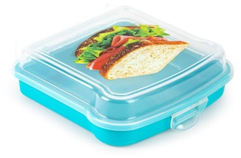 CABLEPELADO Guarda Sandwiches de plastico, Fiambrera de plástico para Sandwiches, Tupper Estuche p20 cm, Plástico, Color aleatorio