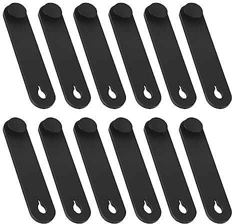 Create idea 12PCS Fascette per cavi in gomma organizer per cavi cinghia di gestione del filo per moto auto prodotto meccanico cavo caricabatterie domestico 57x12mm nero