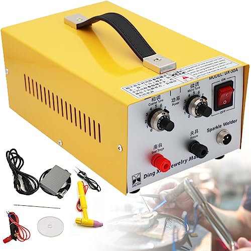 TAHALI Ewelry Spot Welder, 2 in 1 Pulse Sparkle Spot Welder Saldatura elettrica Gioielli Portatili Saldatrice Laser Saldatrice a Punti per Lo stampaggio di Gioielli in Argento Dorato