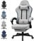 GTPLAYER Fabric Gaming Chair with Footrest, Ergonomic Computer Desk Chair with Pocket Spring Cushion Home Office High Back Support Lumbar Support Heavy Duty Wide