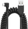 YACSEJAO Câble Micro USB spiralé, USB 2.0 vers Micro USB 90 degrés Cordon spiralé à ressort pour Smartphone Tablette Chargeur mural et voiture (Droit à gauche)