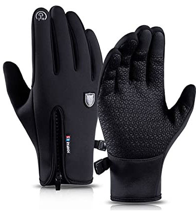 Thermo Handschuhe Herren Herren Verdickte Touchscreen Winterhandschuhe Warm Fleece Strickhandschuhe Outdoor Lederhandschuhe Handschuhe Herren Winter Warm Smartphone Handschuhe (2-Black,M)